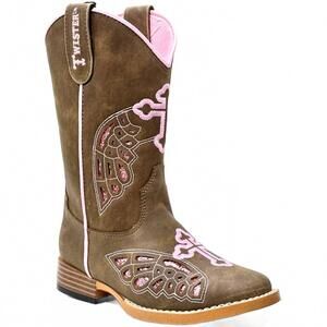 NEW TANNER MARK girl's twister angel boots in pink brown